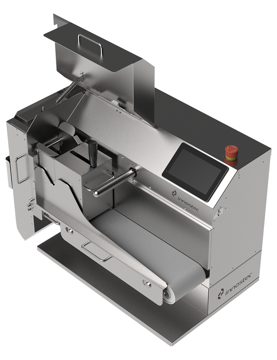 Innostec BTS B400 automated vegetable cutting machine for busy restaurant kitchens with LS-140 long julienne cut module for Kimbap.